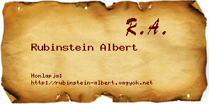 Rubinstein Albert névjegykártya