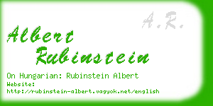 albert rubinstein business card